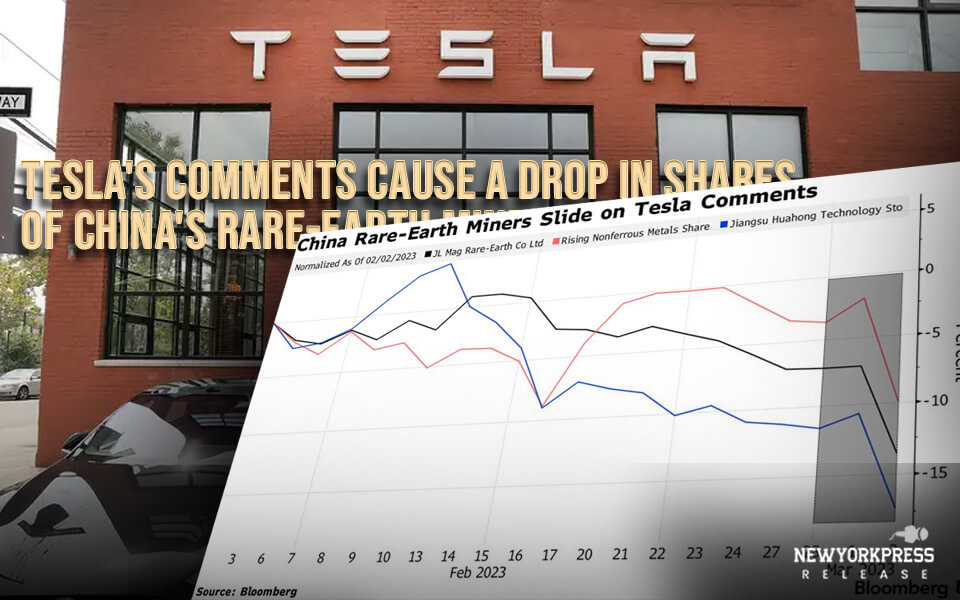 Tesla's comments cause a drop in shares of China's rare-earth miners